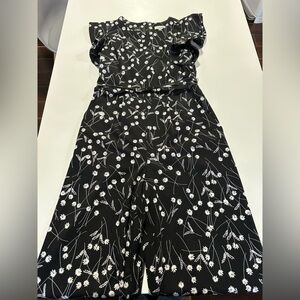 Calvin Klein Black and White Floral Jumpsuit